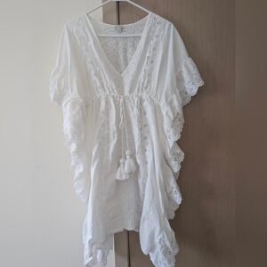 J. Crew Beach Cover-up Tunic with Tassels